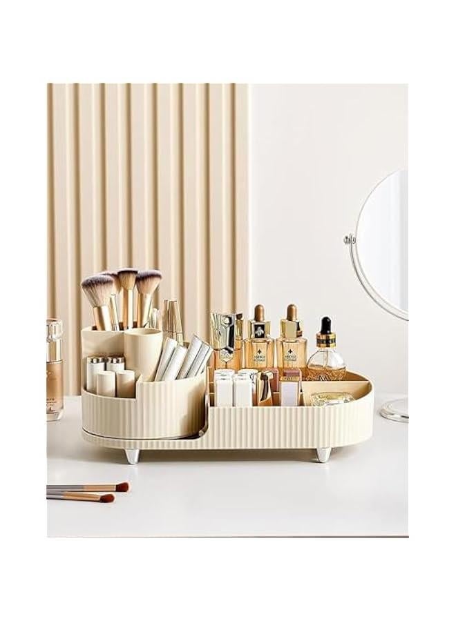 HOOKOR Rotating Makeup Organizer, Makeup Organizer Countertop, Large Capacity Cosmetic Display Case,Skin Care Product Organizer with Rotating Makeup Brush Holder Organizer,Makeup Organizer for Vanity - Image 5