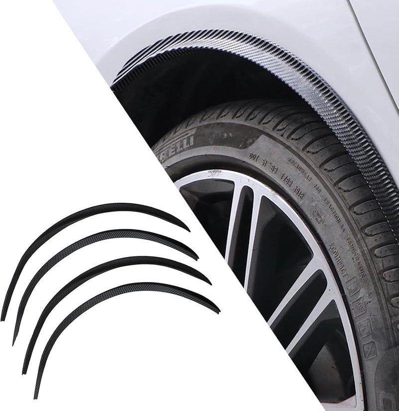 GKmow 4 PCS Car Fender Trim Strip - 28" Anti-Scratch Wheel Fender Protectors in Carbon Fiber Design - Image 1