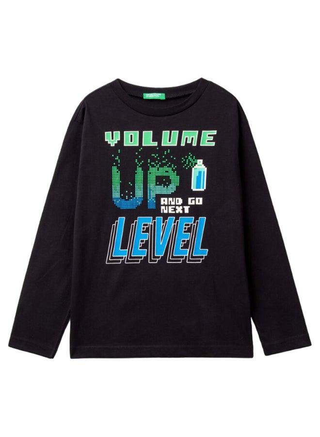 بينيتون تيشيرت أولاد مطبوع برقبة دائرية - Image 1