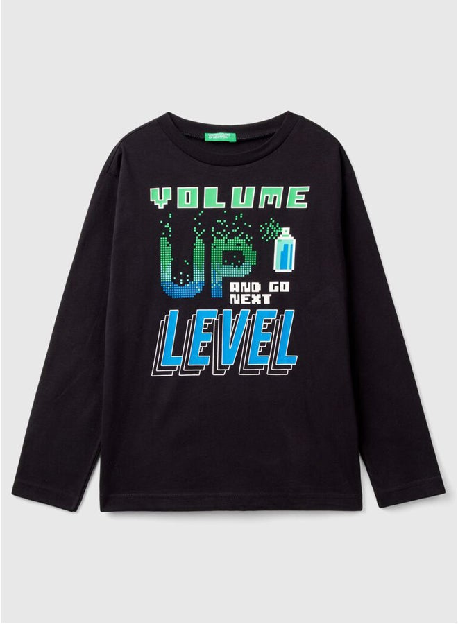 بينيتون تيشيرت أولاد مطبوع برقبة دائرية - Image 4