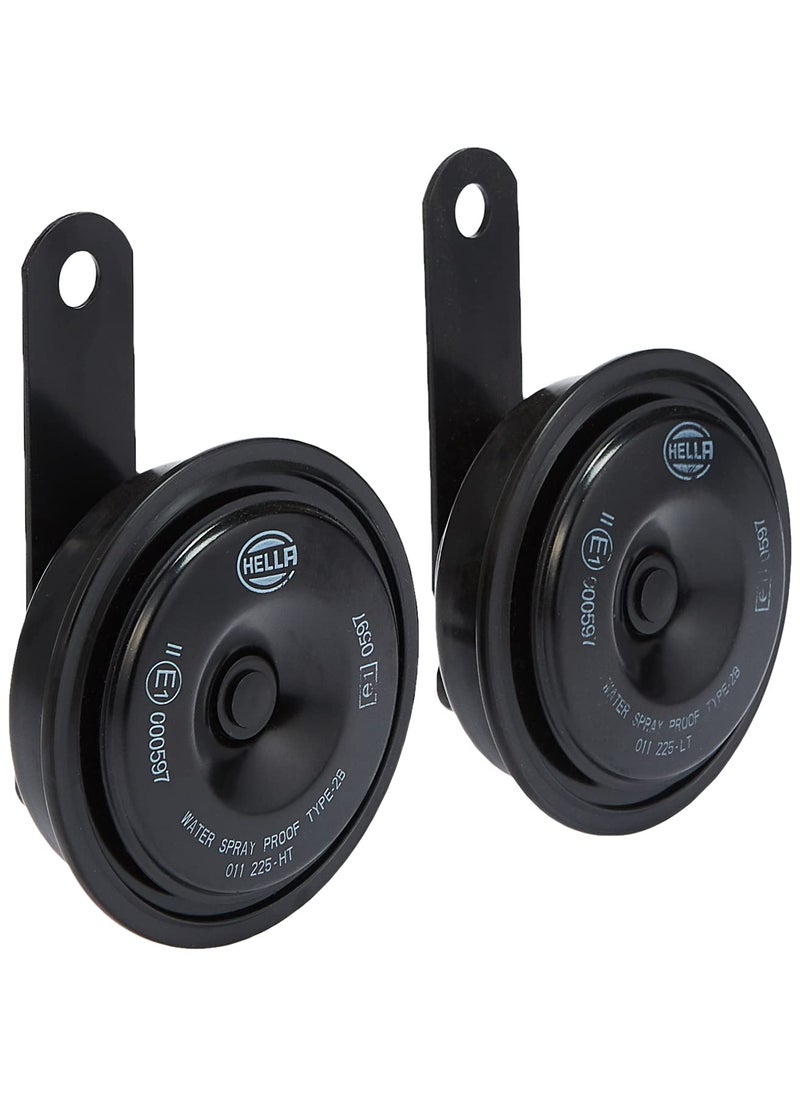 HELLA Hella 011225802 Black 77mm 12V BX Disc Horn Kit (Universal Fit)  - Image 1