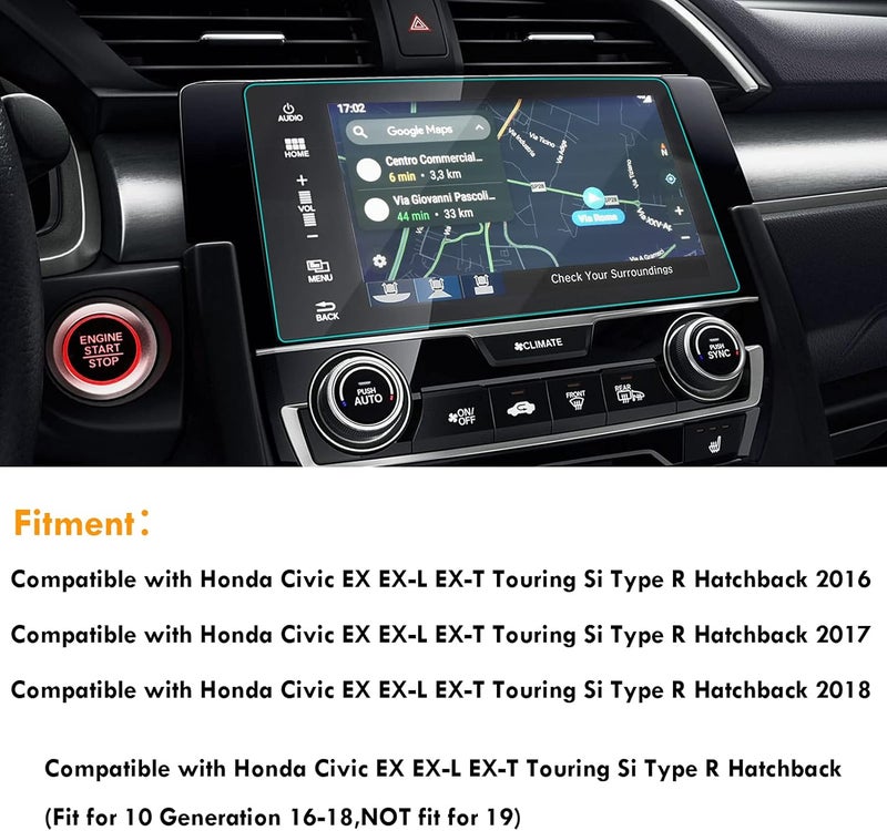 Moonlinks Screen Protector Compatible with Honda Civic Si Type R Hatchback Touring EX EX-L EX-T 2016-2018 7-Inch, 9H hardness Anti Glare Scratch Tempered Glass Screen Protector - Image 4