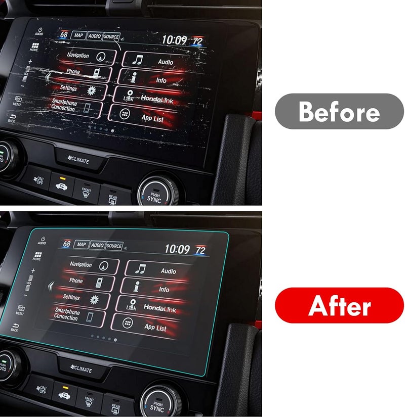 Moonlinks Screen Protector Compatible with Honda Civic Si Type R Hatchback Touring EX EX-L EX-T 2016-2018 7-Inch, 9H hardness Anti Glare Scratch Tempered Glass Screen Protector - Image 3
