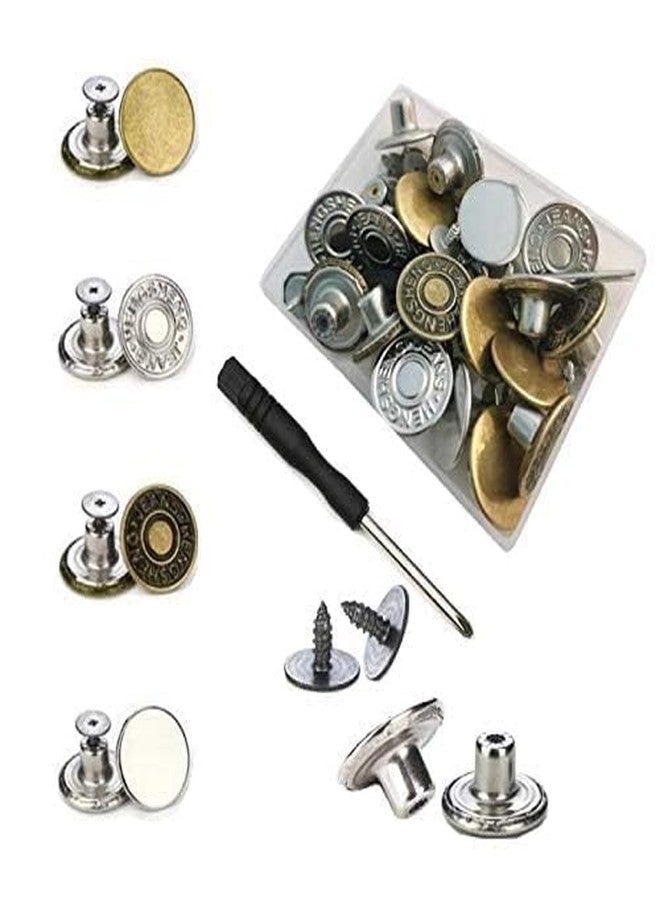 Lavnik Jeans Buttons, Metal Tack, Metal Snap Replacement Kit for Denim Jeans Jackets DIY Sewing Knitting Crafts, - Image 2
