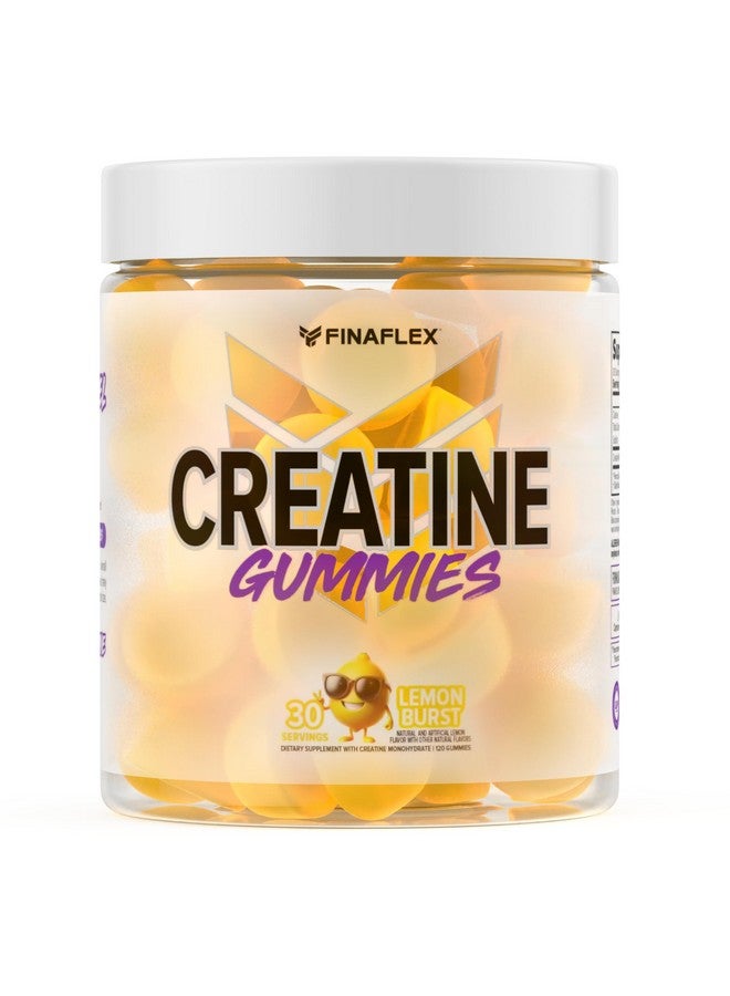 FINAFLEX Creatine Gummies - 120 Gummies - Lemon Burst Flavor - Promotes Muscular Strength, Size & Performance - 5g of Creatine Monohydrate Per Serving - 30 Servings - Image 1