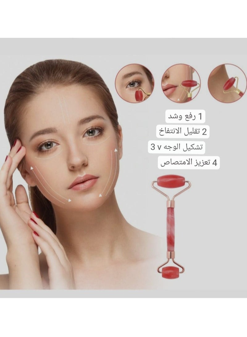 زد جي تي اس أداة تدليك دوارة للوجه مزودة بحجر كوارتز احمر /ذهبي للحصول على بشرة مشرقة - Image 3