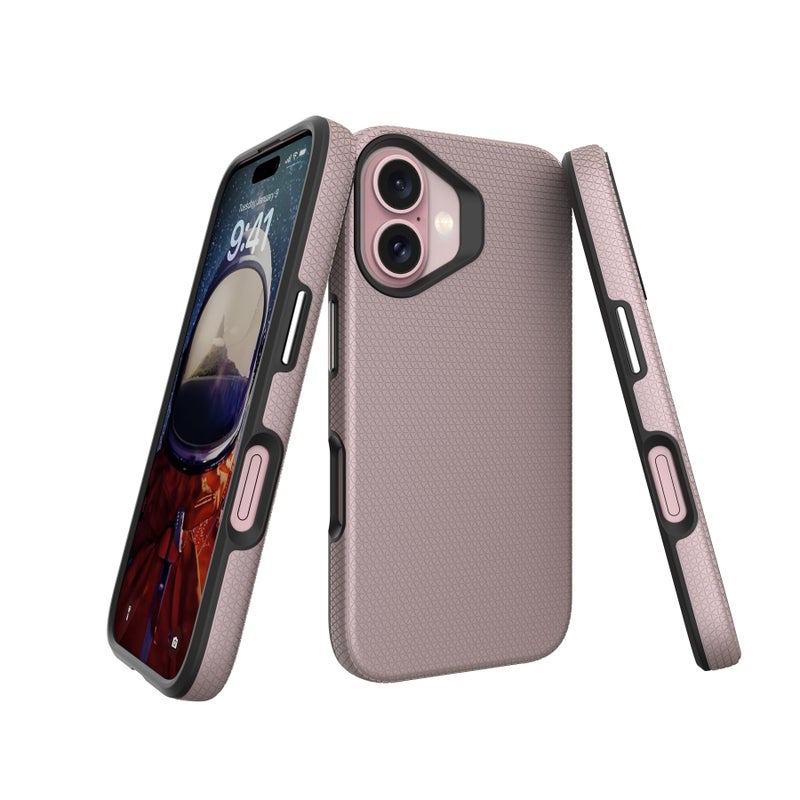 NOXO Ultra-Hybrid Triangle Back Case Cover for iPhone 16, | Shockproof Design | Camera Protection | Soft TPU & Rugged PC | Bumper Case Cover for iPhone 16, (Aureate Pink) - Image 5