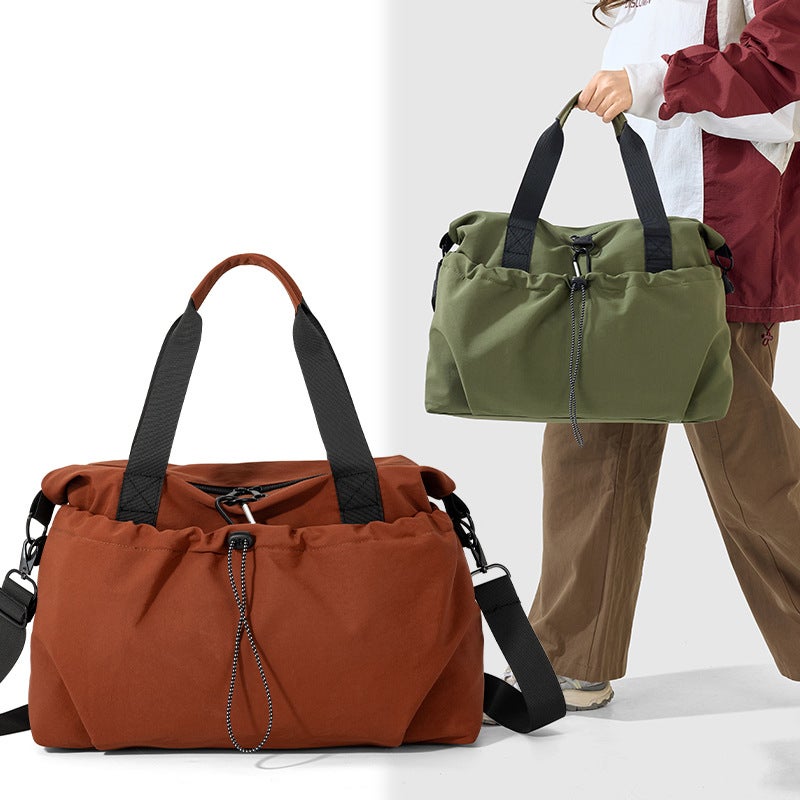 Waterproof Oxford Dry Wet Separation Drawstring Travel Tote Expandable Unisex Gym Bag - Image 3