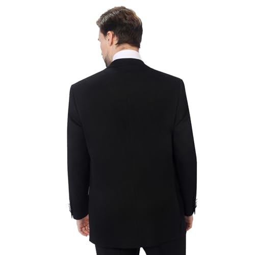 P&L Men's Classic Fit Blazer Elegant Suit Jacket Stretch Sport Coat for Business Daily Wear, Regular and Big & Tall Sizes Black - Image 3