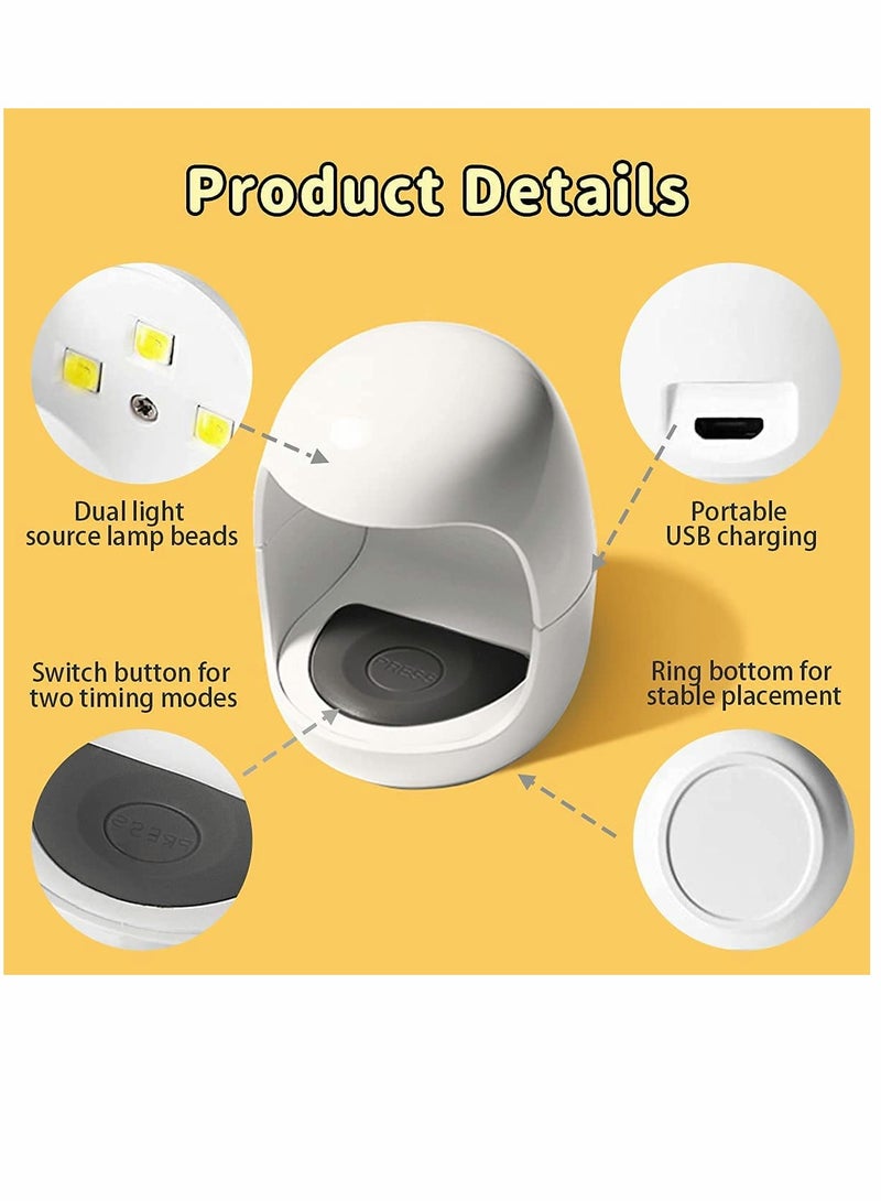 KASTWAVE Nail Dryers, Mini Nail Phototherapy Lamp, Egg UV Gel Nail Lamp, Mini Nail UV Light, LED Therapy Sun Light Dryer, for Fingernail, Toenail (with Charging Cable) - Image 2