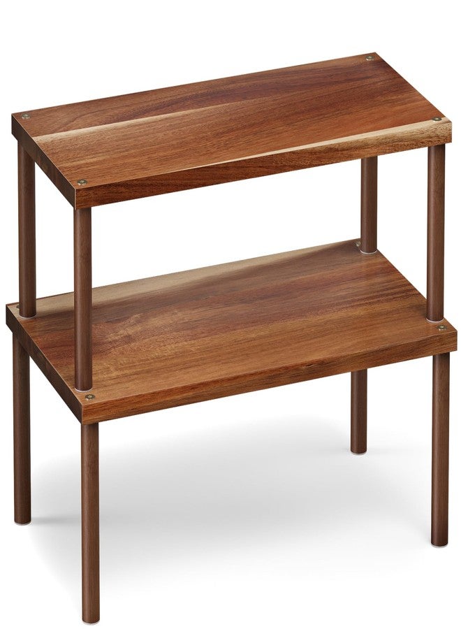 VERTORGAN Cabinet Organizer Shelf(Set of 2),Kitchen Counter Shelves,Acacia Wood Spice Rack Countertop and Cabinet,Stackable Expandable,Large - Image 1