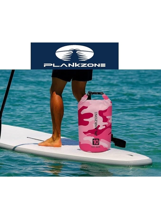 Plankzone Waterproof Dry Bag Roll Top Compression Sack, 30L, Pink, Lightweight, Foldable, with Floating Waterproof Phone Pouch, for Kayaking, Beach, Rafting, Boating, Hiking, Camping, Fishing - Image 2