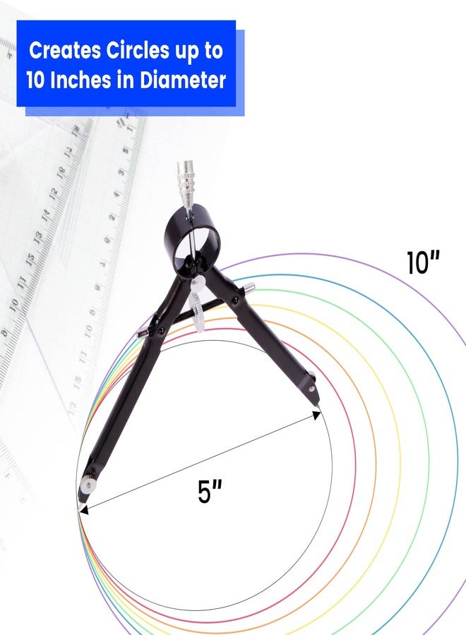 Cualork 2pcs Compass for Geometry, Professional Drawing Compass,Metal Compass, Circle Compass Drawing Tool for Geometry, Math, Drafting, Drawing, Measuring, School & Office Supplies by CUALORK - Image 4