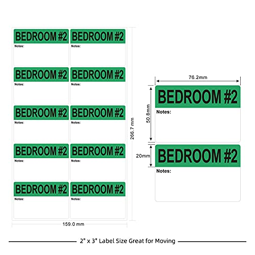 Pacific Mailer Moving Labels, Pacific Mailer 800Pcs 2 x 3 Inch Home Moving Stickers for Bedroom House Bathroom Packing Label for Moving Boxes Color Coded Fragile Stickers Printed Color - Image 3