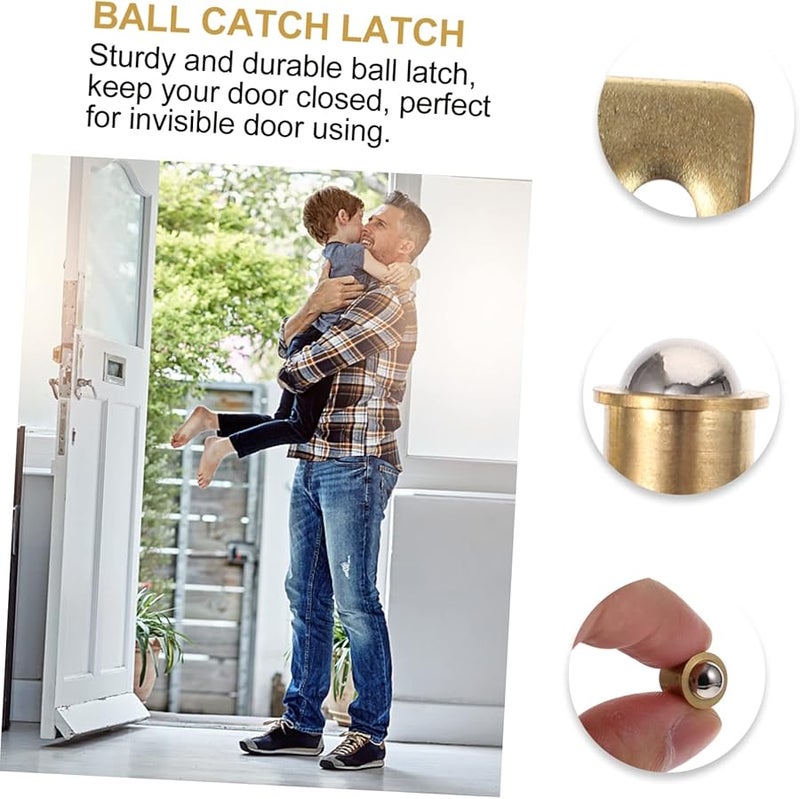 Tehaux 10 قطعة من مزلاج الكرة النحاسي المتين إغلاق الباب المخفي للأجهزة - Image 5