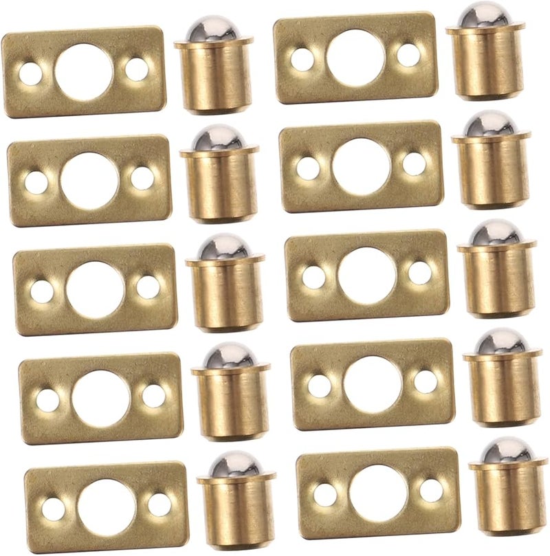 Tehaux 10 قطعة من مزلاج الكرة النحاسي المتين إغلاق الباب المخفي للأجهزة - Image 1