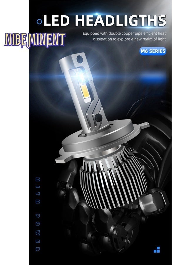 نيبمينينت مصابيح LED لمصابيح السيارة 65W، ضوء أبيض نقي 6500K، شرائح CSP مع نظام تبريد بأنابيب نحاسية مزدوجة، متوافقة مع 12V/24V، قابلة للتوصيل والتشغيل، بديلة لمصابيح الهالوجين، مقابس متعددة: H7 H1 H4 H11 9005 9006 9012 - Image 4