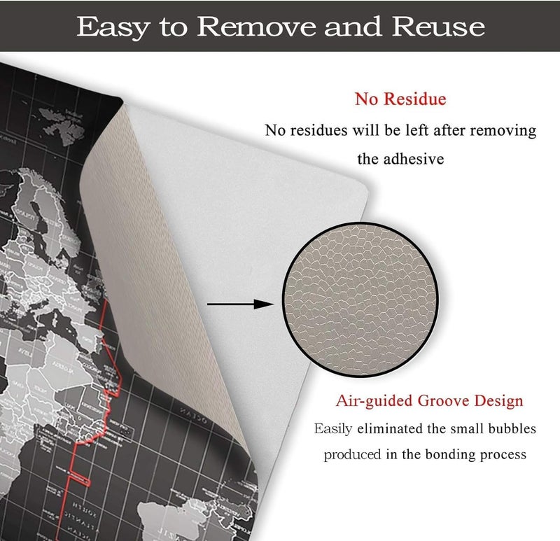 ARS World Map Skin Sticker Decal All Laptop size Vinyl Skin Sticker Cover Art Protector Notebook PC Decorative Waterproof Removable - Image 3
