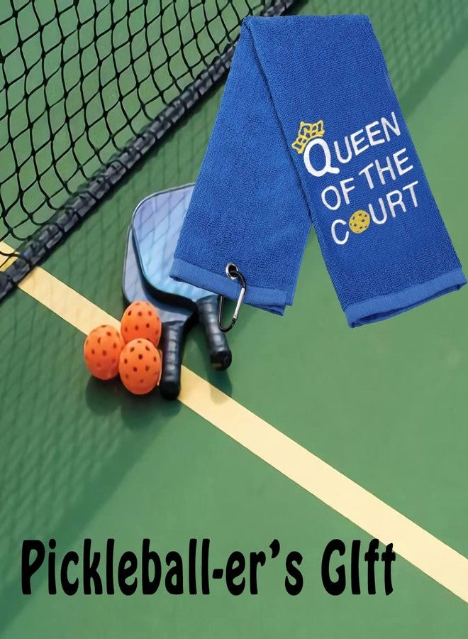 BLUPARK Embroidered Pickleball Towel Gift King/Queen of The Court Pickleball Towel with Clip (Pickleball Queen) - Image 3