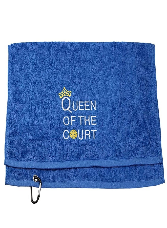 BLUPARK Embroidered Pickleball Towel Gift King/Queen of The Court Pickleball Towel with Clip (Pickleball Queen) - Image 2