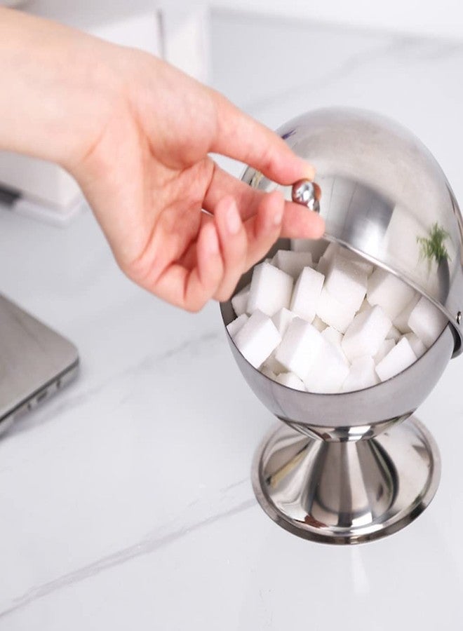 Gaffel Stainless Steel Bowl with Roll Top Lid and Sugar Cube Tong-Covered Dish for Sugar Cubes,Candies,Snacks,Seasonings-Caddy for Home Hotel Cafes Bar Beverage Serving - Image 2