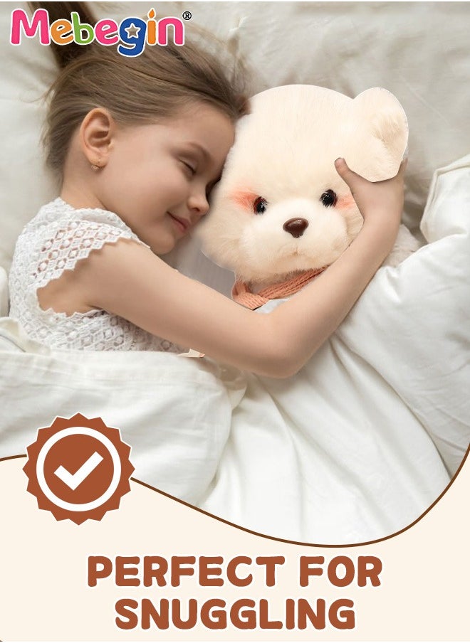 MEBEGIN 25cm Soft Animal Plush Toy, Resilient Plush Bear, Fuzzy Sitting Plush Bear with Pink Scarf, Good Companion for Kids to Sleep, Ideal Gift for Kids and Adults  - Image 4