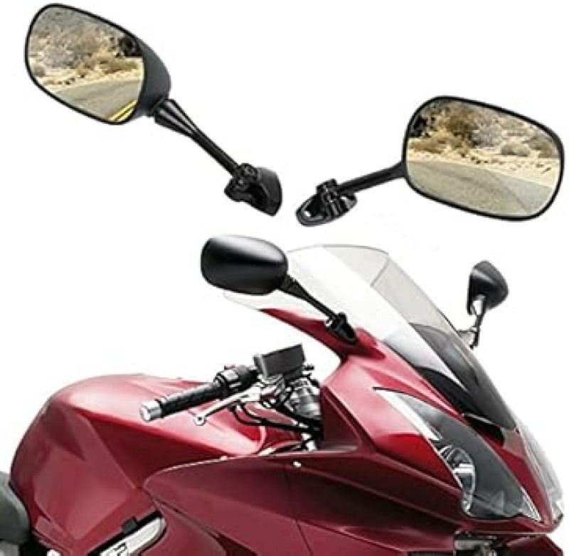 Motorcycle Side Mirrors Black Direct Replacement for Vfr800 - Wide-angle Rear View Mirrors for Enhanced Riding Safety - Image 2
