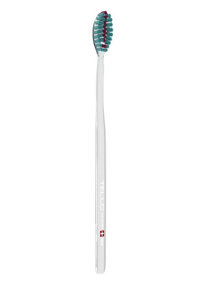 TELLO Adult Soft Ortho Toothbrush for Gentle Cleaning with Ergonomic Handle, Made in Switzerland, Colors Vary - Image 1
