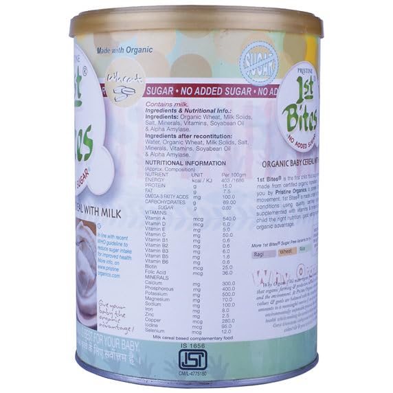 Pristine 1st BITES Baby Cereal 400g | Baby Food (6-24 Months) Stage-1, Organic Wheat (No Added Sugar) | Infant Food - Image 4