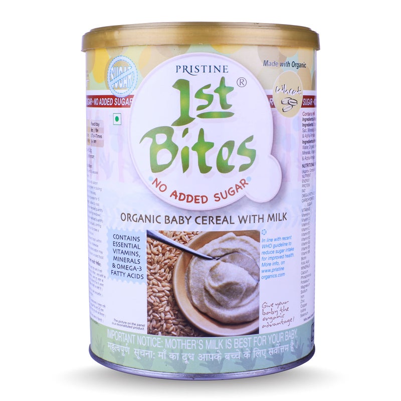 Pristine 1st BITES Baby Cereal 400g | Baby Food (6-24 Months) Stage-1, Organic Wheat (No Added Sugar) | Infant Food - Image 1