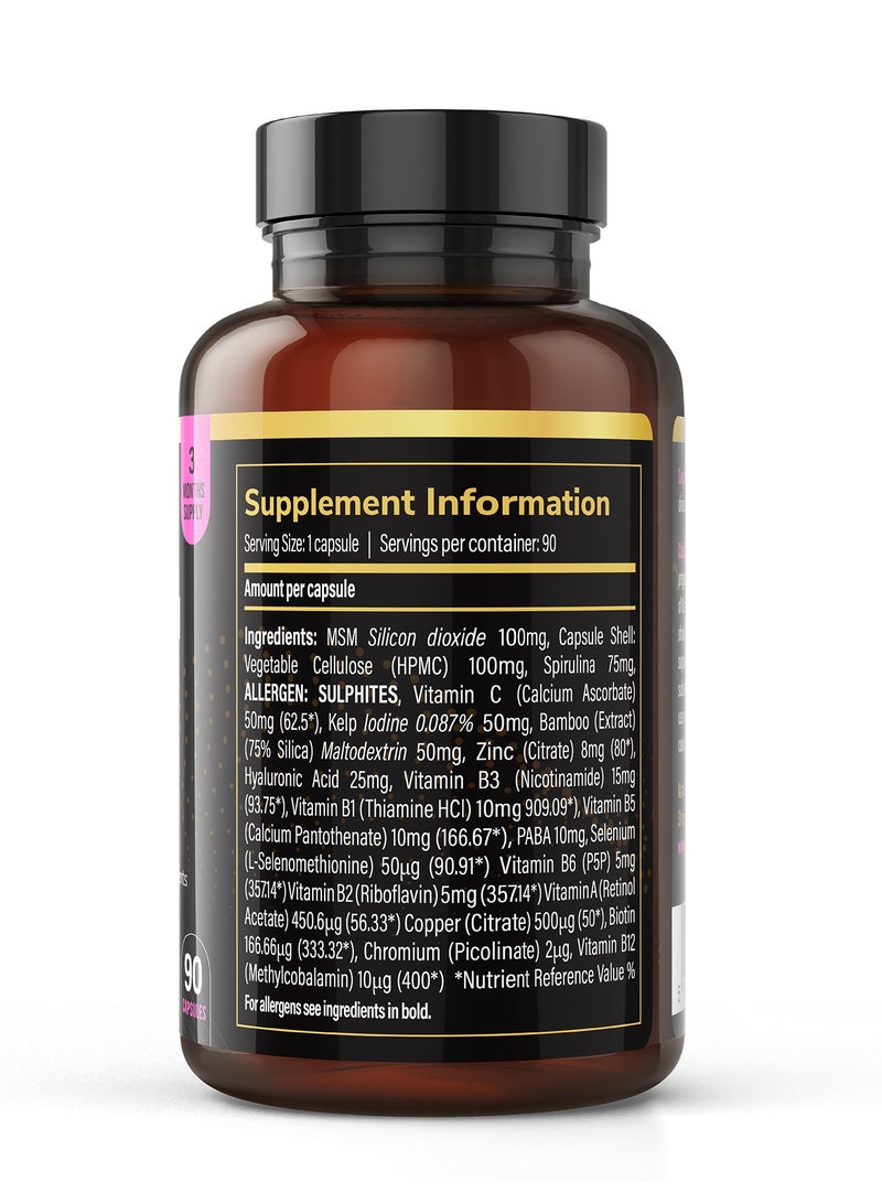 Vitapros Hair, Skin & Nails – Beauty Support Formula with Biotin, MSM, Spirulina, Bamboo & Hyaluronic Acid – Vegan, Kosher & Allergen-Free - Image 2
