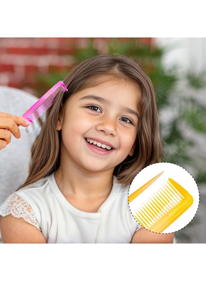 4PCS Yellow Hair Styling Comb Set, Wide/Fine Tooth & Rat Tail Dual Combs, Multi-Type Hair Tools for Men Women - Image 4