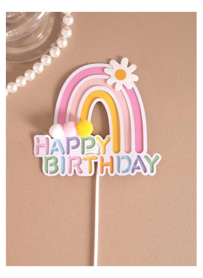 Decorative sticks and decorations for cake decoration for birthdays and parties with the phrase “Happy Birthday” in bright colors - Image 3