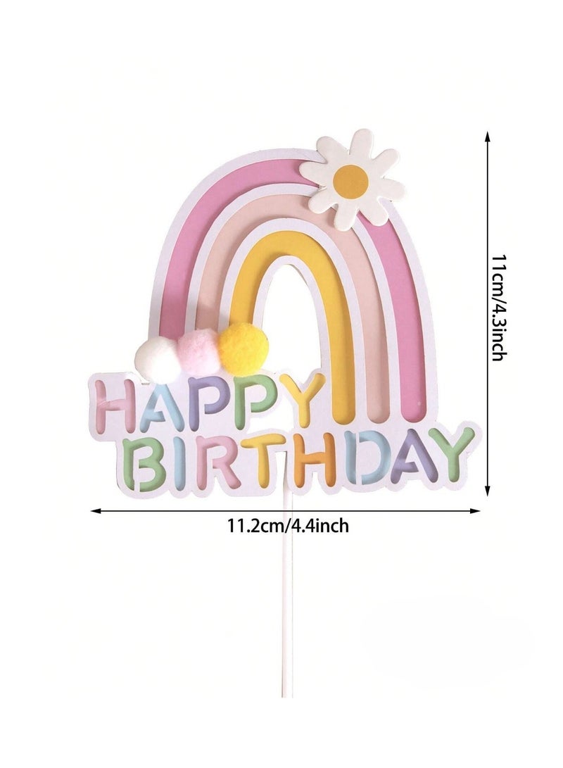 Decorative sticks and decorations for cake decoration for birthdays and parties with the phrase “Happy Birthday” in bright colors - Image 4