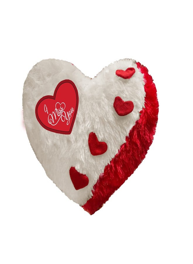 PICKKART I Miss You Soft Heart Pillow Gift for Friend/ Girlfriend/ Boyfriend/ Long Distance Relationship - Size (37 cm X 37 cm ) (White) - Image 2