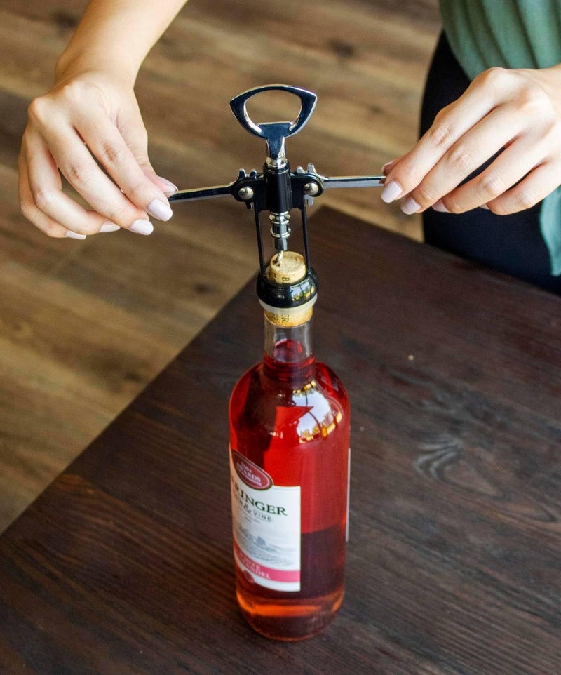 Evriholder Winged Corkscrew for Wine Bottles, Easy Manual Cork Remover, Multi-Purpose Opener for Beer and Soft Drinks, Ergonomic Handle, Stainless Steel, Dishwasher Safe, Black - Image 1