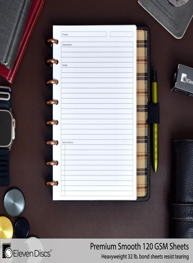 Eleven Discs Discbound Paper, Junior Size Project Planning Sheets - Premium 120gsm Heavyweight Notebook & Planner Refills - 8 Discs, 5.5 x 8.5 in - Punched for Circa, Arc, TUL (50 Sheets) - Image 2