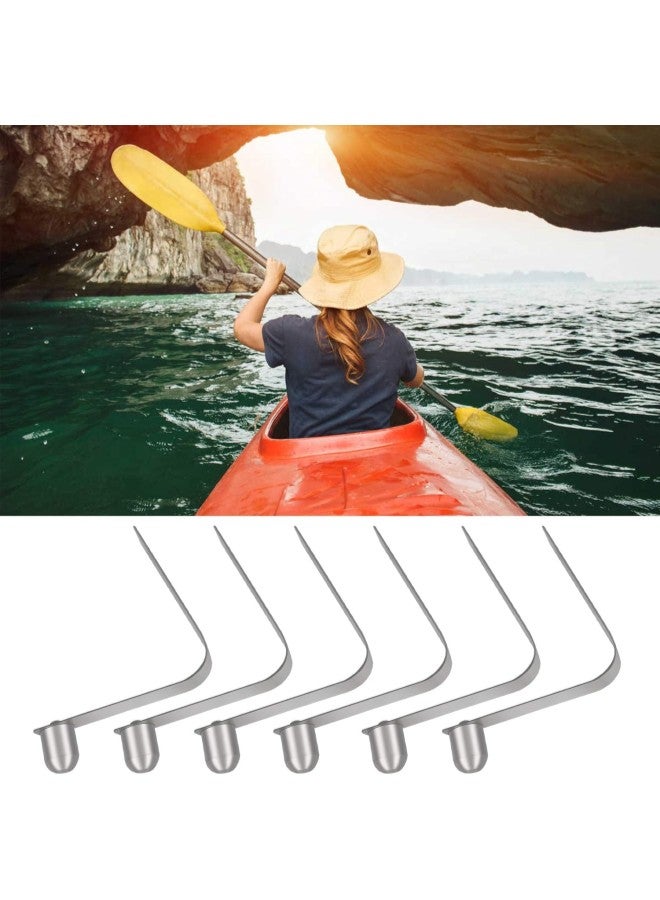 6Pc 8mm Kayak Paddle Tent Pole Push Solid on Spring Snap Clip Single Pin  - Image 2