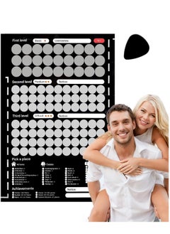 RATSAW Scratch Off Poster with 104 Positions 20 Questions and 30 Hot Extra Tasks for Couples 169 Love Tasks Date Night Ideas Conversations  - Image 1