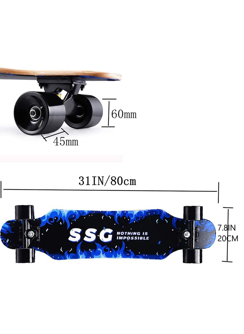 SSG - 31 Inch Skateboards,7 Layer Natural Maple,Long skateboards for Kids Beginners - Image 1