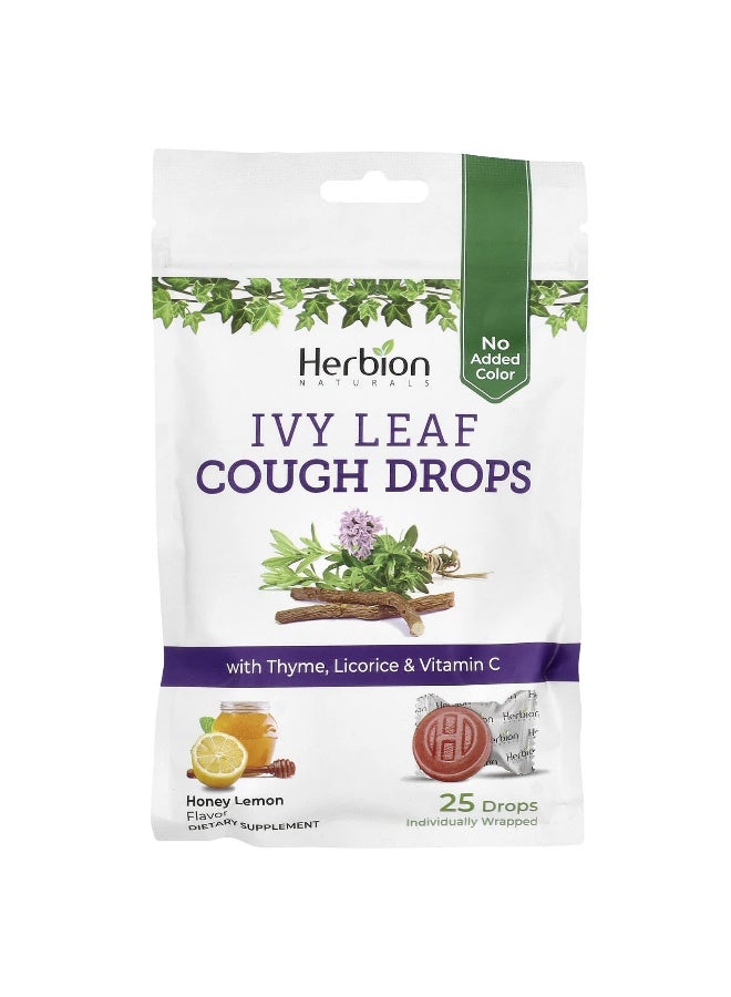 Herbion Naturals Herbion Naturals, Ivy Leaf Cough Drops, Honey Lemon, 25 Individually Wrapped Drops  - Image 1