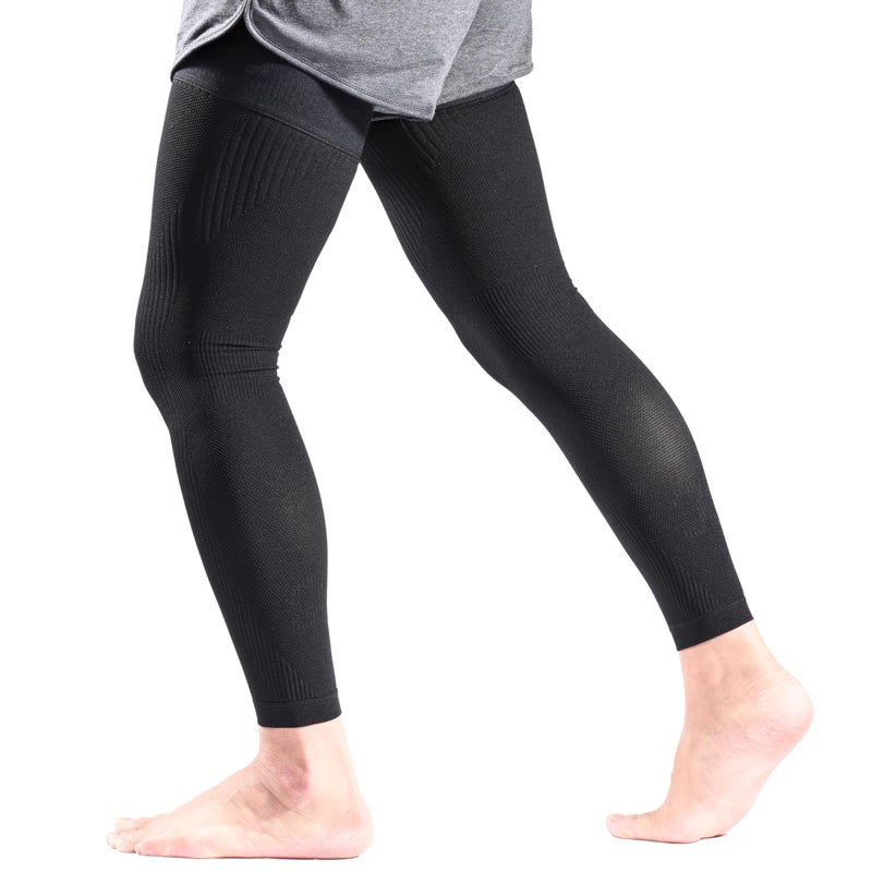 KEKING Full Leg Compression Sleeves, Unisex, Thigh High Compression Stocking 20-30mmHg Graduated Support for Thigh Calf Knee, Running, Basketball, Reduce Varicose Veins and Swelling, All Black 3XL - Image 3