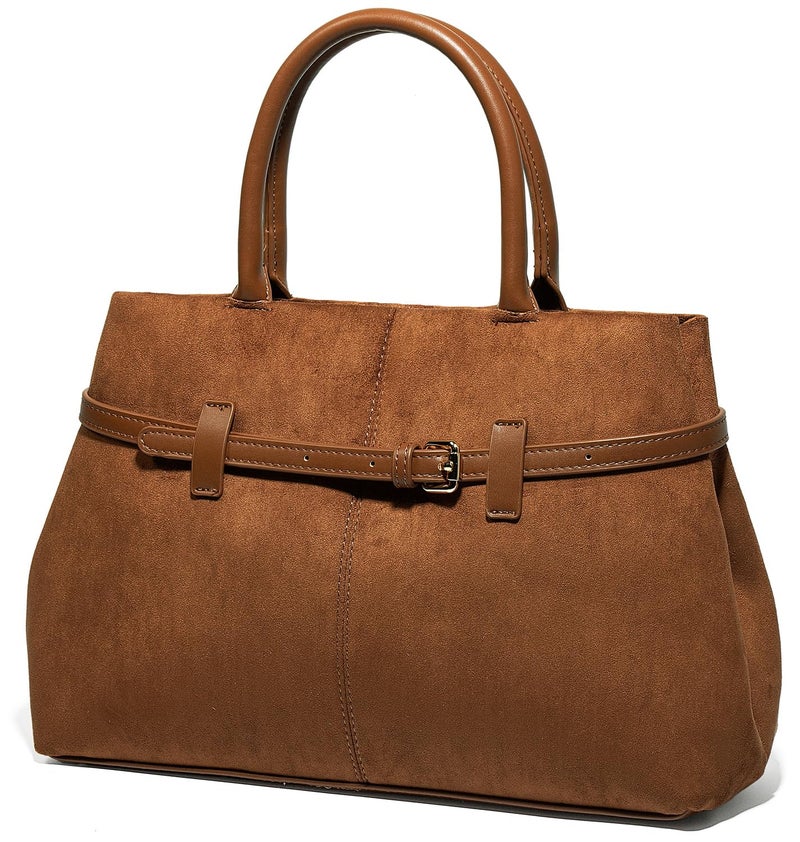 EMGILL Suede Tote Handbag Retro Slouchy Hobo Bag with Buckle Work Causal Shoulder Crossbody Bag 2025 Large Capacity Satchel Purse - Image 3