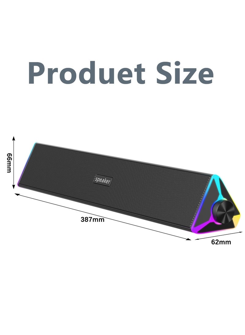 LAIAOCISI Computer Speakers, Bluetooth Triangular Soundbar Speaker with RGB LED Light and 3.5 mm Aux Connection for Game, TV, Desktop, Laptop  - Image 4