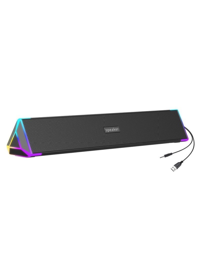 LAIAOCISI Computer Speakers, Bluetooth Triangular Soundbar Speaker with RGB LED Light and 3.5 mm Aux Connection for Game, TV, Desktop, Laptop  - Image 5