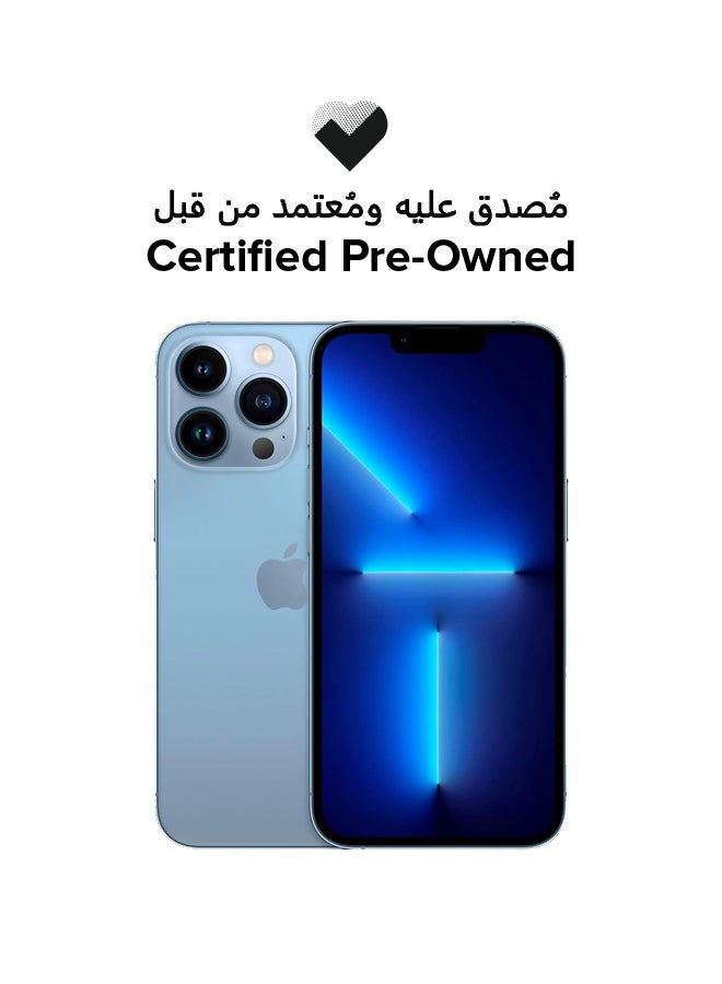 ابل  معتمد مسبقًا - آيفون 13 برو 256 جيجابايت سيرا بلو 5G مع فيس تايم - النسخة الدولية - Image 1