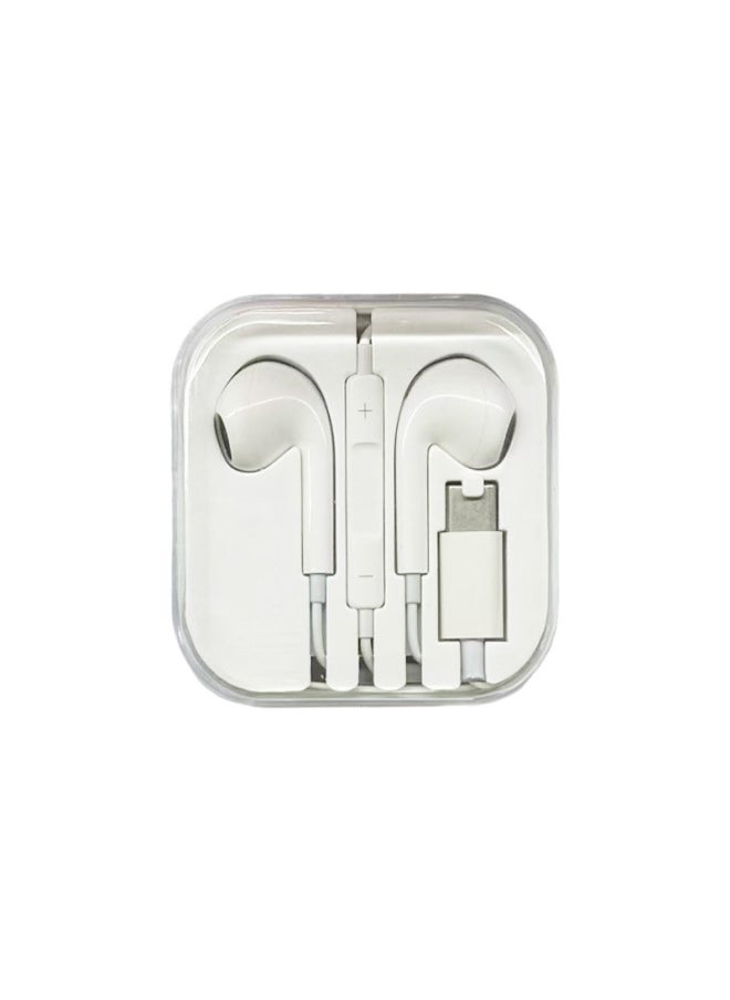 Generic 4 Generation Digital Headset For Apple Android Type-c Phone In-ear Wired Headset Cable Bluetooth Ear-Color:White  - Image 1