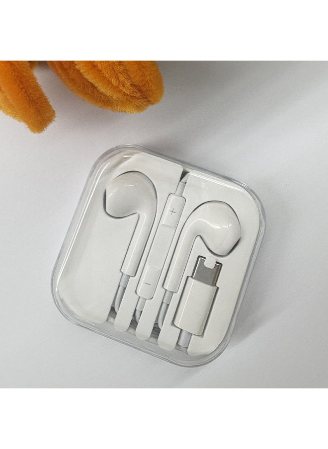 Generic 4 Generation Digital Headset For Apple Android Type-c Phone In-ear Wired Headset Cable Bluetooth Ear-Color:White  - Image 5