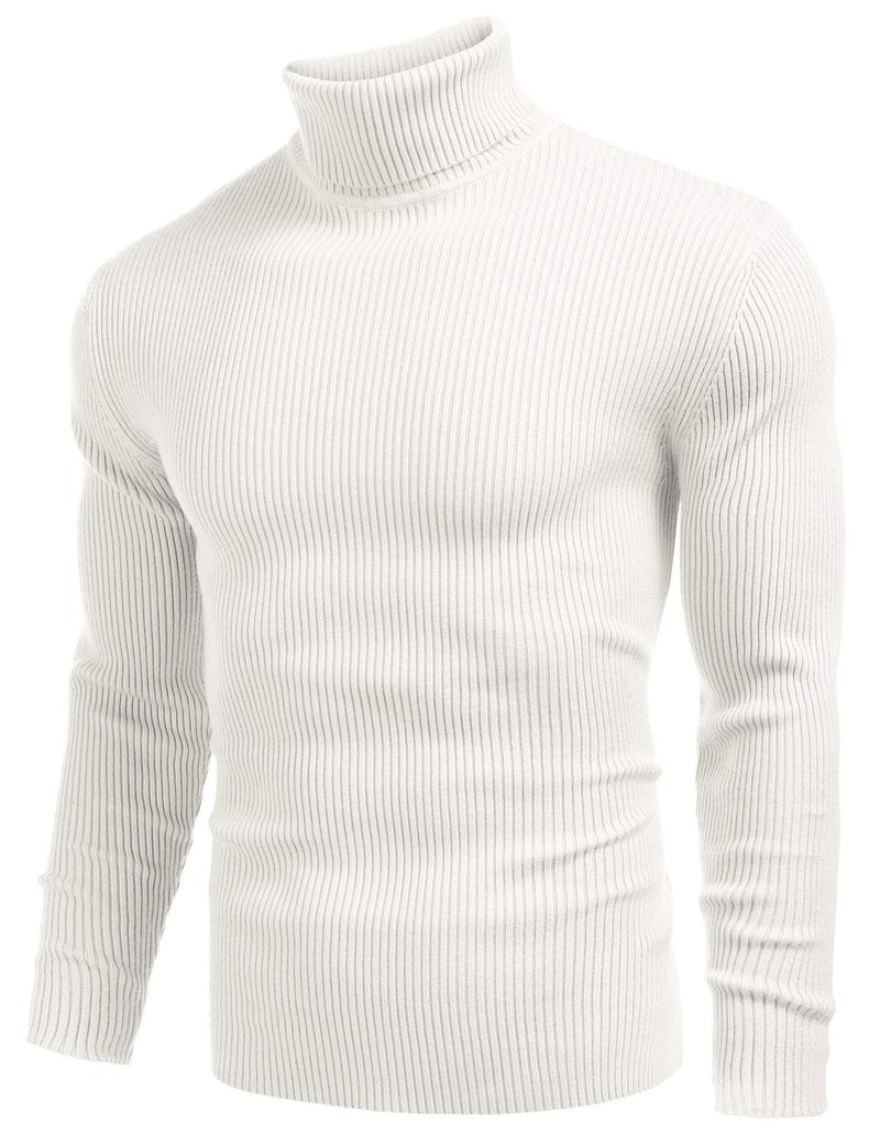 NORTHWIND Men's High and Turtle Neck Cotton T-Shirt (White, Large) - Image 2
