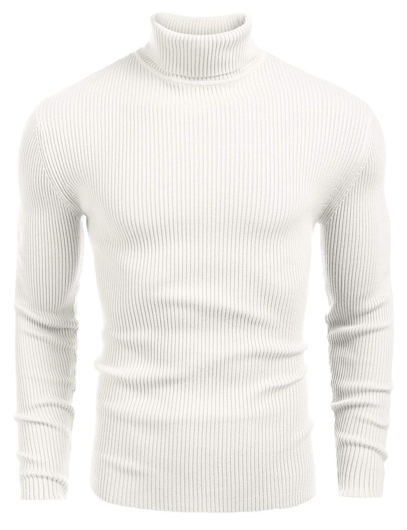 NORTHWIND Men's High and Turtle Neck Cotton T-Shirt (White, Large) - Image 1